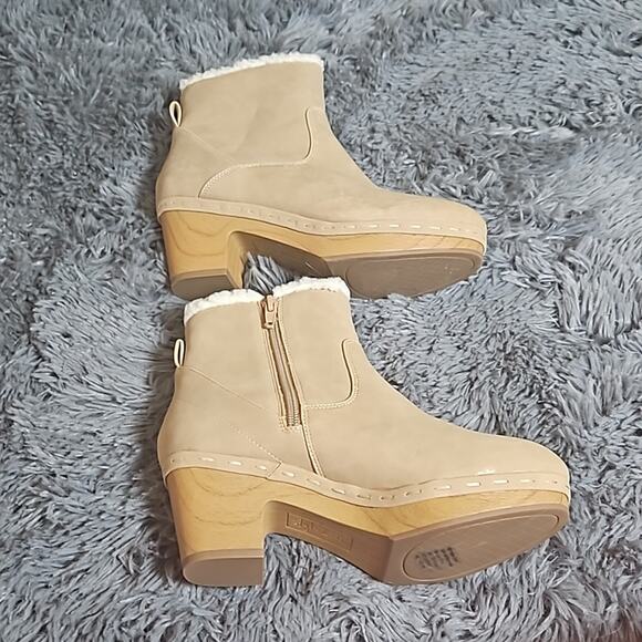 New Style & Co TOWNAA WINTER FAUX FUR ANKLE BOOTS Tan Sz 7 - Picture 6 of 12